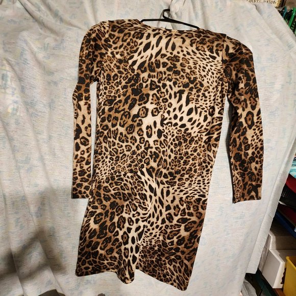 Grace & Emma Leopard Print Long Sleeve Tee shirt Dress Size 10/12Y - Picture 4 of 4